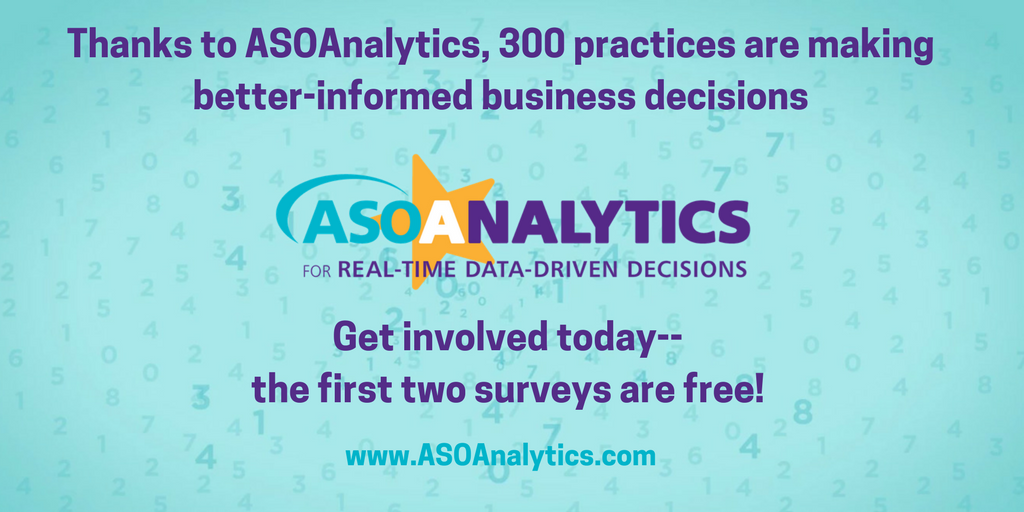 ASOAtweets's tweet image. Over 300 practices on their way to easily measure their practice performance compared to like kind practices. Visit ASOAnalytics.com.