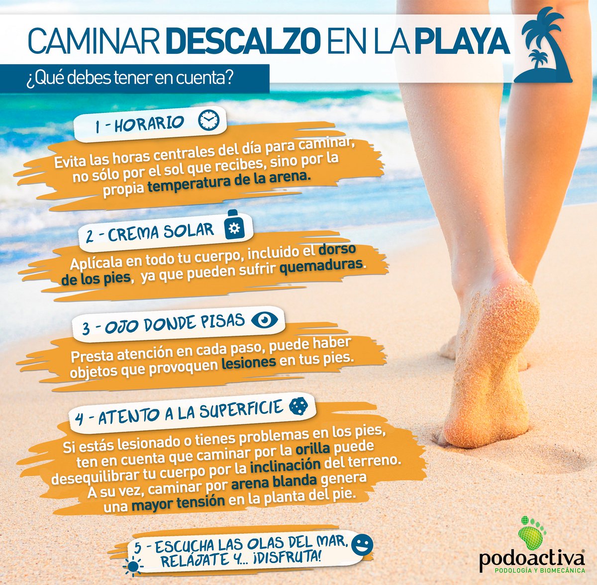¿Te gusta caminar #descalzo por la #playa? Atento a estos #consejos para proteger tus #pies y disfrutar al 100% de las #vacaciones. #salud