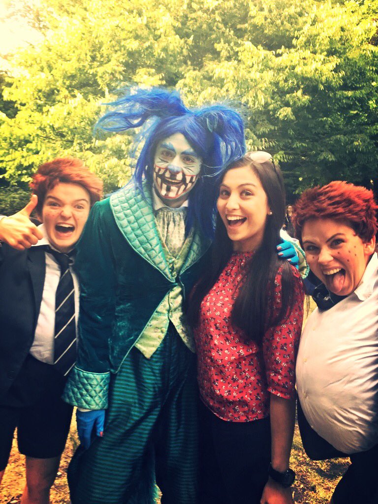 And <a href="/madelinecastrey/">Dr Madeline Castrey</a> with <a href="/magidelbushra/">Magid El-Bushra</a> but with "in character" photo bombing by the Tweedles: <a href="/SamJeanPrice/">Samantha Price</a> &amp; <a href="/alysmererid/">Alys Mererid Roberts</a> #OHPAlice