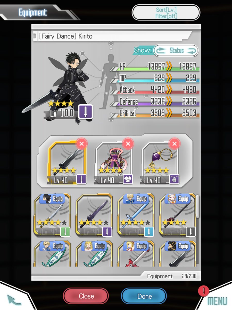 Forward Relentlessly Finished Upgrading My Fairy Dance Kirito Saomd Sao