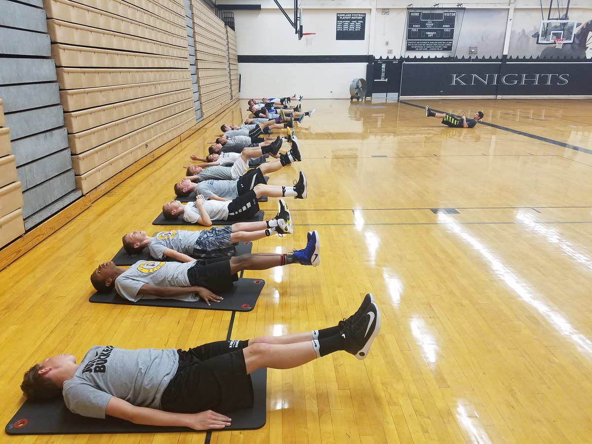 Kaneland boys basketball putting in some core work! 

#KanelandKnights 
#Kanelandboysbball