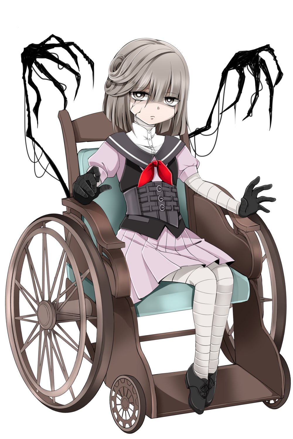 オムモグライス 宣伝アカウント 名前 クァチルちゃん クァチル ウタウス イラスト テェミさん 車椅子 に座る病弱な女の子 自らの能力により肌がひび割れている ポエムを書くのが好きで自作のポエムノートを持っている 車椅子から生える腕は彼女を