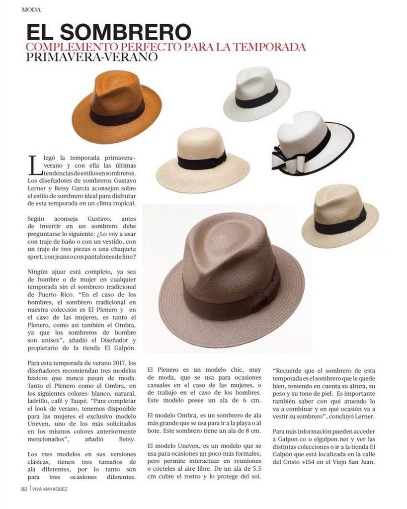 Edición de verano de la revista @viva_mayaguez. El sombrero, complemento perfecto para esta temporada de #verano 🎩… ift.tt/2tTkQEn