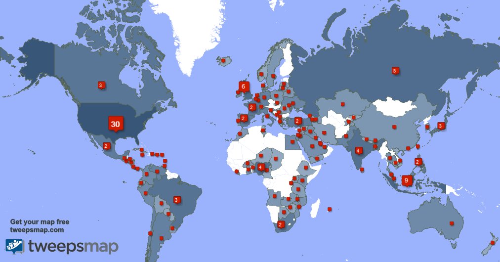 ConstanceJPeak's tweet photo. My followers live in 118 countries: USA(30%), Indonesia(9%)... https://t.co/FoyMqbpVZ1 Get your free map! https://t.co/hzyvDYe7zs