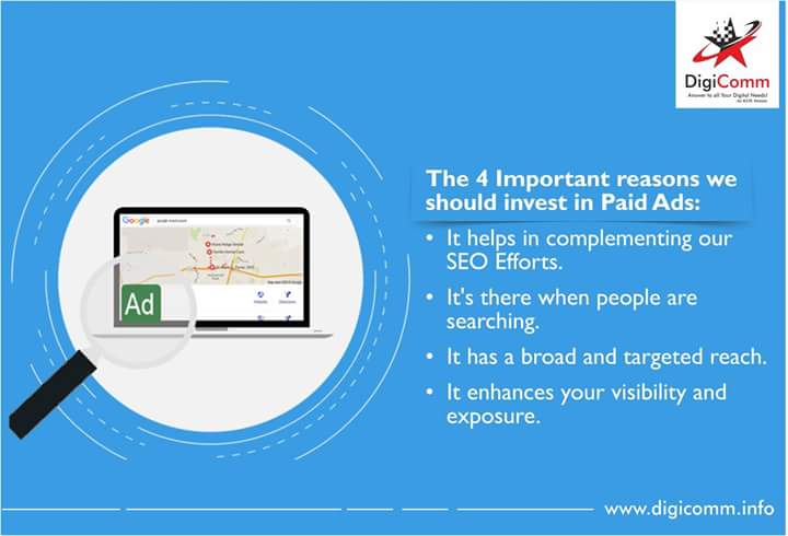 DigicommMedia's tweet photo. #PaidAds plays a vital role in #DigitalMarketing.The below points shall throw a light on it. https://t.co/NAcJTBsdKR