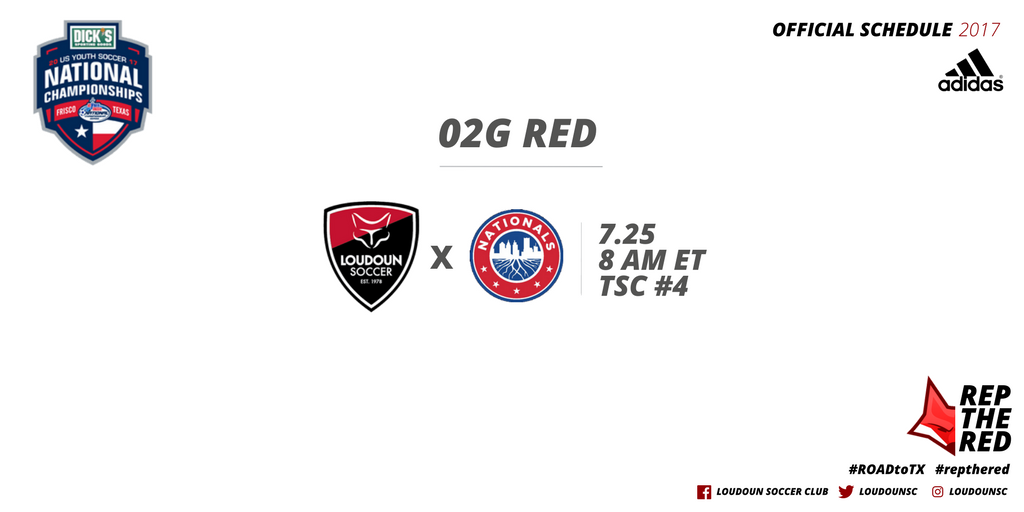 loudounsc's tweet photo. Matchday 1 is tomorrow, bright and early. Catch #02GRed at Nationals streamed LIVE here https://t.co/Hcd3Em5zor!
#repthered #ROADtoTX https://t.co/vlRvOTos3y