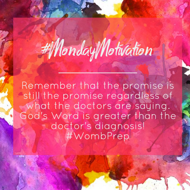WombPrep's tweet photo. #MondayMotivation
God's Word is greater than the doctor's diagnosis! #WombPrep https://t.co/KCJI6Fo4be