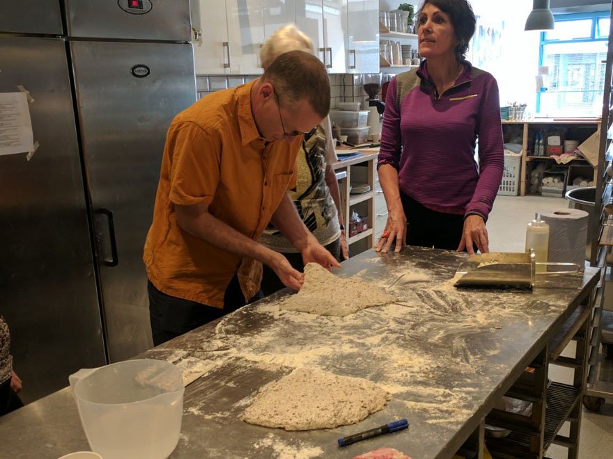 BreadByBike's tweet image. Loved showing new bakers how to make my naturally-leavened sourdough yesterday #sourdoughclass