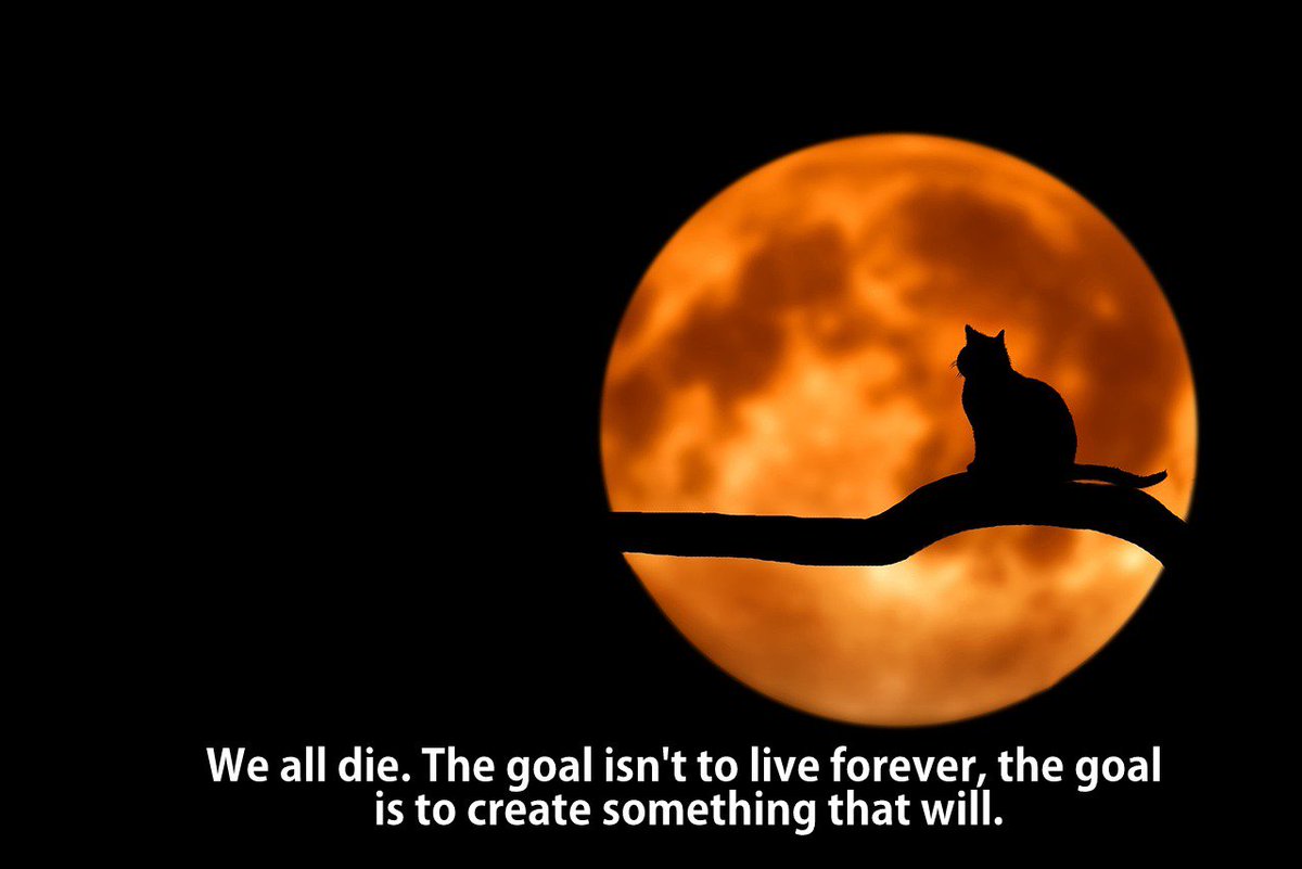 JP_CWA's tweet photo. We all die. The goal isn't to live forever, the goal is to create something that will. https://t.co/NJJpWFDJXS
