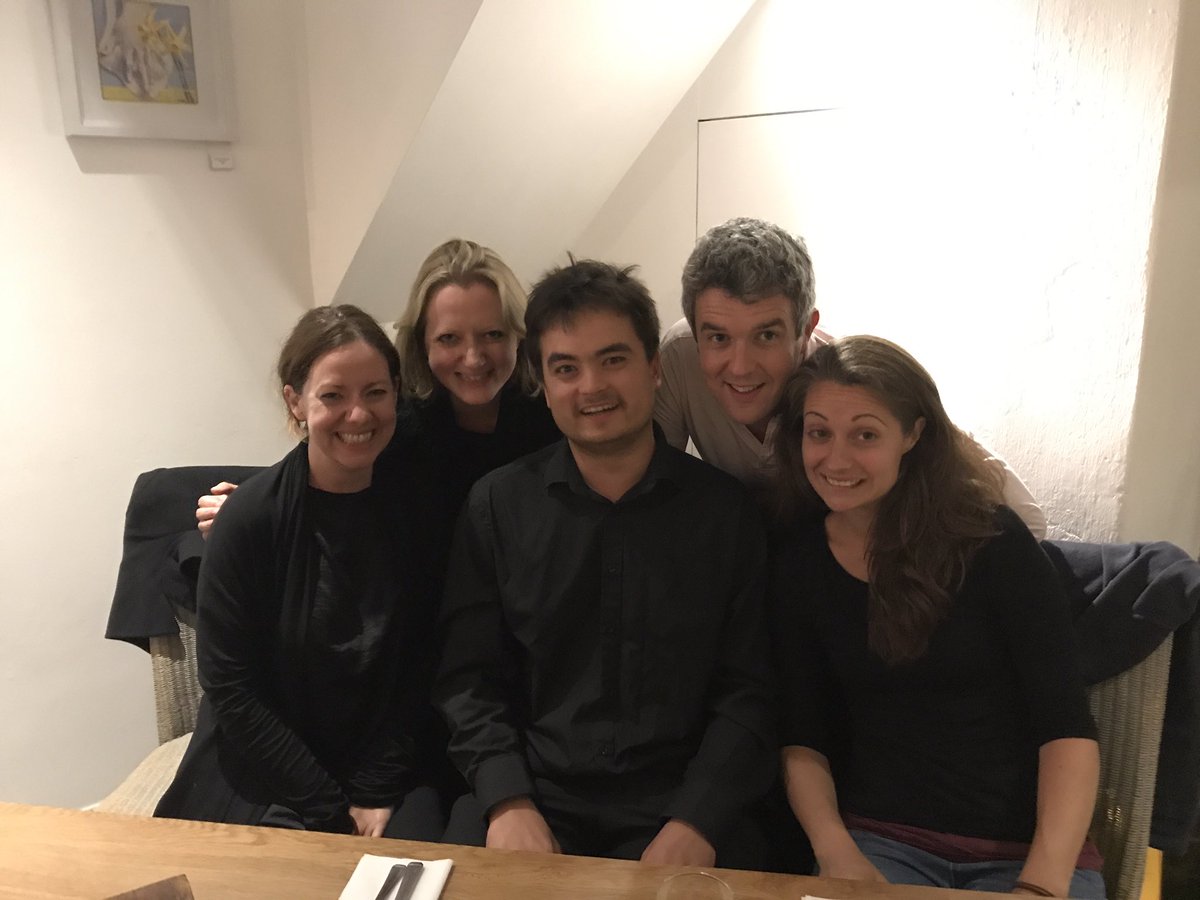 contraband_live's tweet photo. Bass line partying after @IfordArts #jeptha premiere. Lovely team! https://t.co/QG3p6gGmsS
