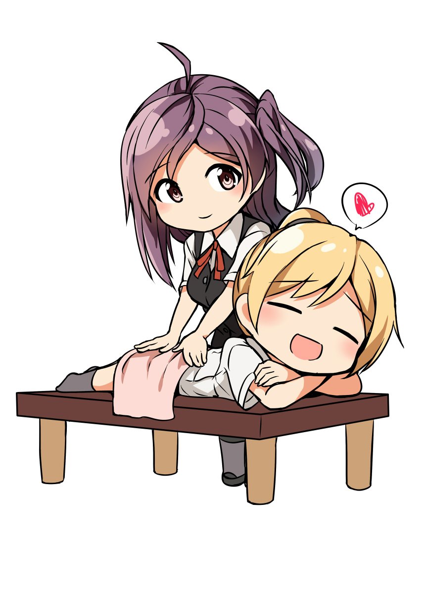 萩風(艦これ) ,舞風(艦これ) 「萩風にマッサージされてる舞風

あぁ^～ 」|Kamelie(カメーリエ)のイラスト