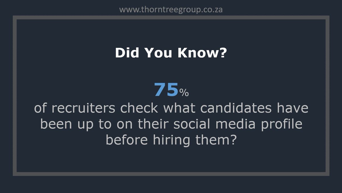 ThornTreeGroup's tweet photo. Did you know? #JobAdviceSA #DYK https://t.co/K1UwPm1V7X