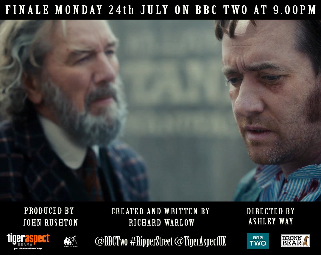Don't miss the LAST EVER episode #RipperStreet, tonight on <a href="/BBCTwo/">BBC Two</a> at 9pm