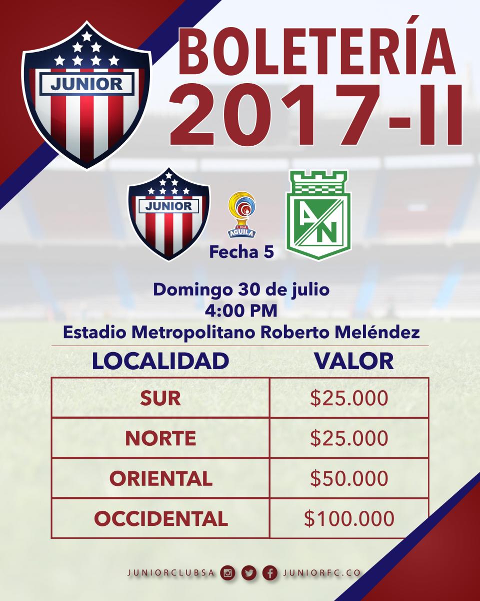 BarranquillaBQ's tweet photo. #HOY A partir de la 1:00 pm, se inicia venta de Boletería para los partidos JUNIOR vs CALDAS y JUNIOR vs NACIONAL en #Barraqnuilla https://t.co/pzuTdKwWRe