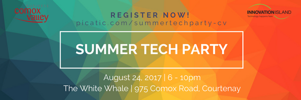 Our SUMMER TECH PARTY with <a href="/ComoxValley/">🏂🏔🚵‍♀️🏞🌲🏕 🏡 🌲🏖🌊🎣🐳🛥</a> is only one month away. Register for your free ticket now bit.ly/2uGwMxQ