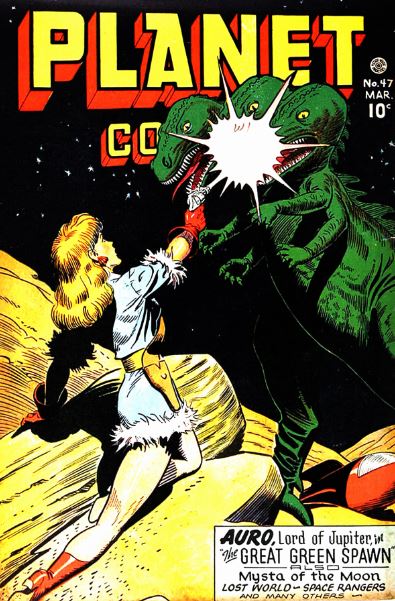 POubliee's tweet photo. Les Planet Comics, des #comics dédié à la science-fiction !! Ici le n°47 (1947) avec Auro, Lord of Jupiter. #geek #GoldenAge #PopCulture https://t.co/s9h2ga5y4Z