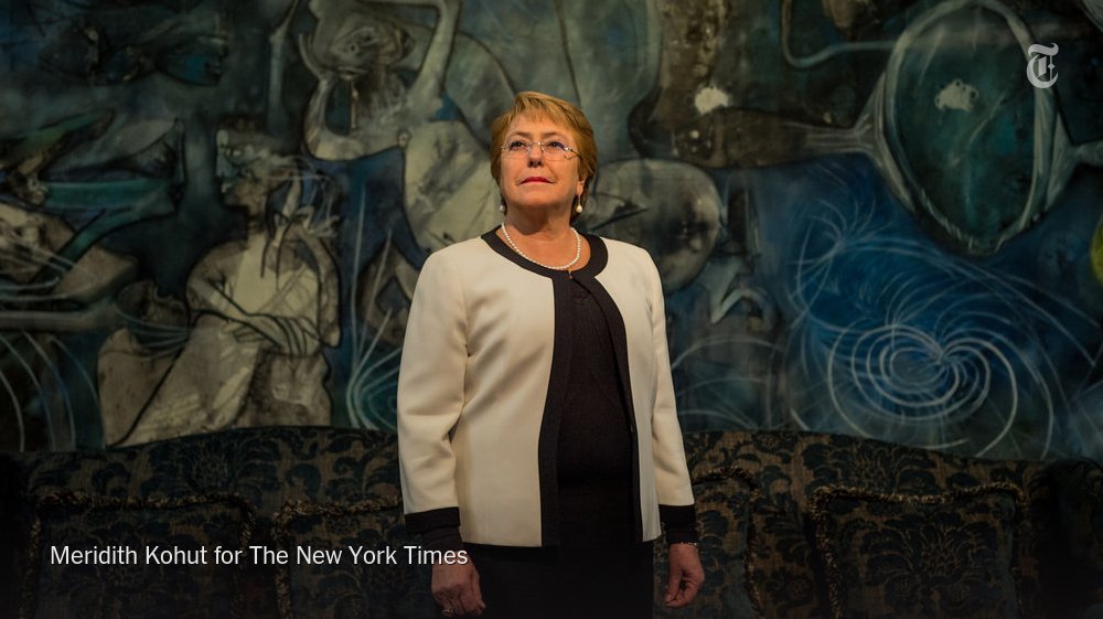 nytimesworld's tweet photo. President Bachelet of Chile is the last woman standing in the Americas https://t.co/Ato5PZlhfA https://t.co/5j3iaZRmXo