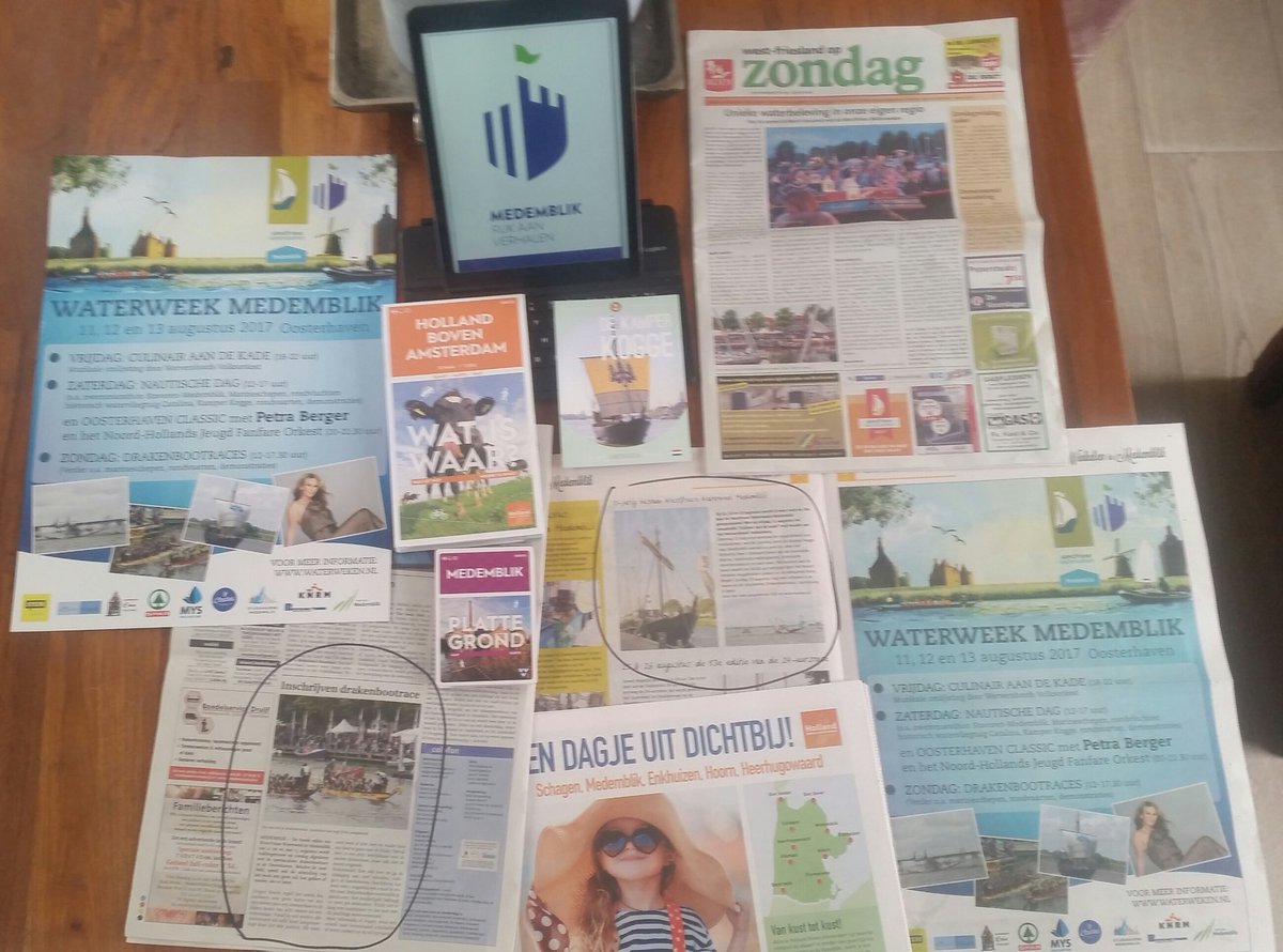 Laatste PR-loodjes voor <a href="/waterweken/">WestfrieseWaterweken</a> <a href="/GemMedemblik/">Gemeente Medemblik</a> . Topprogramma bij 10-jarig bestaan.Medemblik ook rijk aan evenementen &amp; #vrijwilligers .