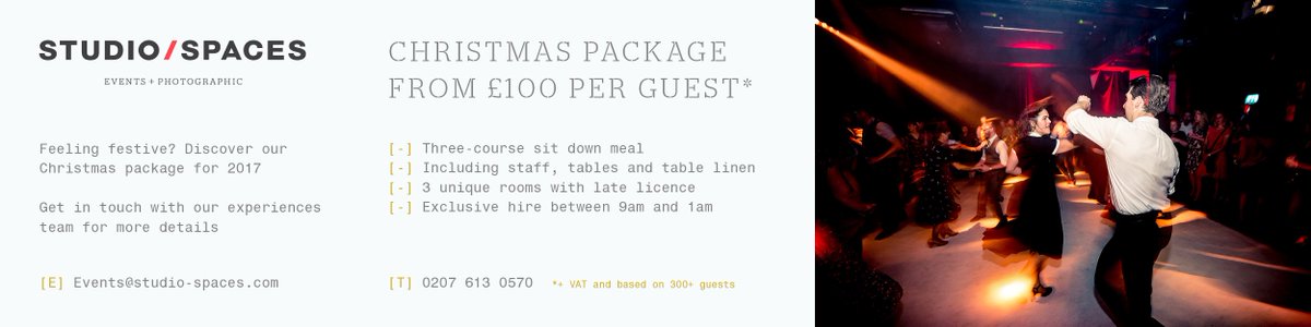 StudioSpacesLDN's tweet photo. We have some great dates still available for Christmas parties this year, get in touch with one of our events managers to find out more! https://t.co/1M7Bses8B2