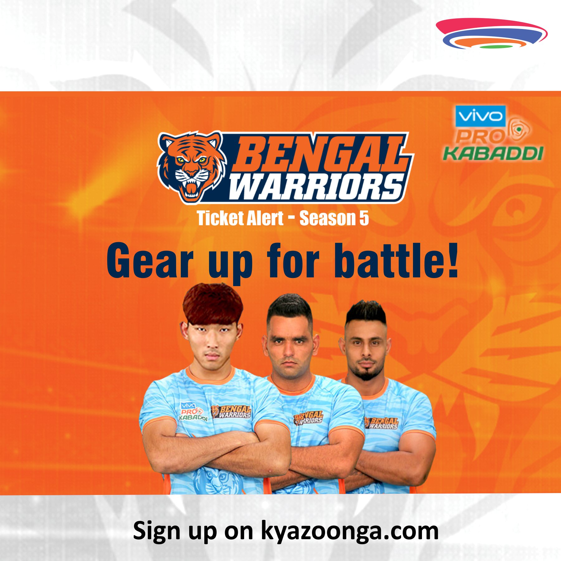 Zoonga On Twitter Get Your War Cries Ready It S Time For Kabaddi Know When Tickets For The Bengalwarriors Go Live Sign Up On Https T Co Lgmuhhaqlm Now Https T Co Hippxy8ujs