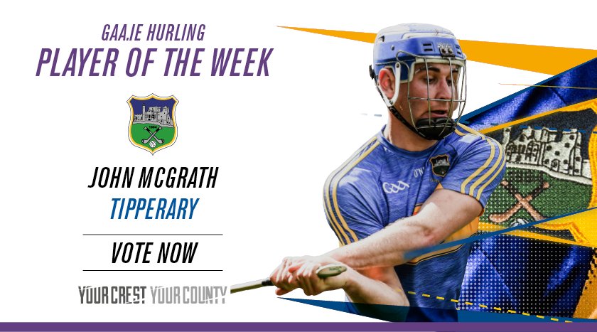 officialgaa's tweet photo. RT to vote @TipperaryGAA &amp; @Loughmore_Gaa's John McGrath to be the latest https://t.co/Lw4gYD3Qcx Hurling Player of the Week! #GAA https://t.co/eEZfjGSp3Y