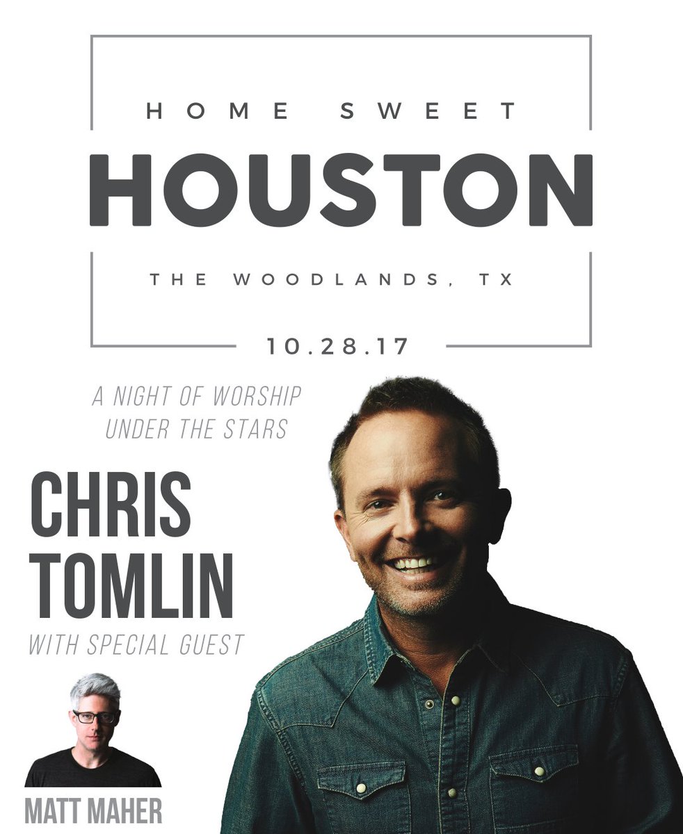 christomlin's tweet photo. Excited to share about a special show we're bringing to Houston! Join us for #HomeSweetHouston on 10/28! Tickets on sale Friday at 10am CT. https://t.co/FTVjhJjZYr
