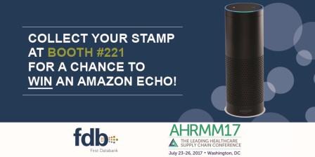 FDB_US's tweet photo. Stop by to learn about FDB Prizm and enter to win an Echo! Learn how to improve the quality of your #ItemMaster @AHRMMtweets #AHRMM17 https://t.co/0kTplhNcde