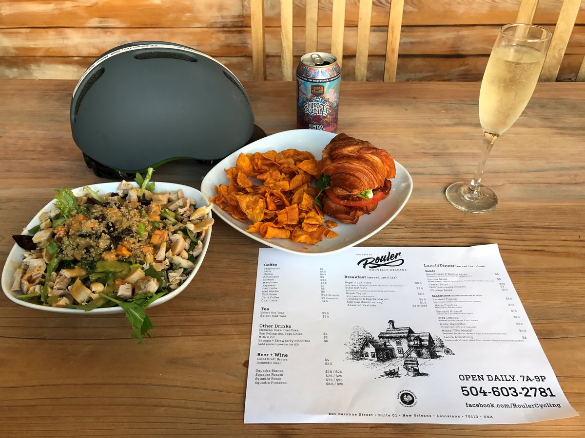 whereyatnola's tweet photo. "My life mainly consists of bikes, food, wine, &amp; friends..."  @RoulerCycling. #whereyatnola #cycling #noladining https://t.co/43B9xYMMf9 https://t.co/3FnAz6LDIQ