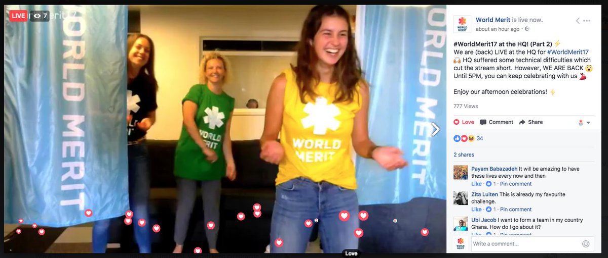 WorldMeritOrg's tweet image. WHAT'S GOING ON WITH OUR FACEBOOK... SO MANY HEARTS?!

Go to facebook.com/worldmerit/vid… to join the #WorldMerit17 fun 💙