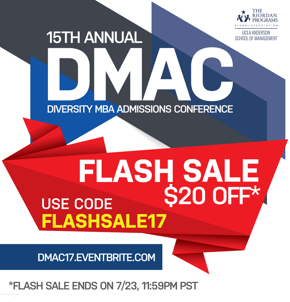 ApplicantLab's tweet photo. The upcoming #DMAC17 #MBA #admissions event (in Los Angeles) is having a FLASH SALE that ends today! Use code 'FLASHSALE17' at checkout! https://t.co/9BJhCrOpbH