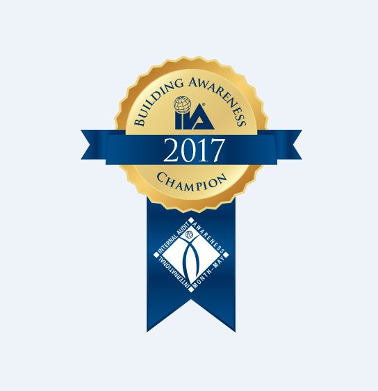 MemphisIIA's tweet photo. Our chapter has been awarded the 2017 Building Awareness Champion award. for promotion of the internal audit profession in May 2017. https://t.co/ENEzf0G6zT