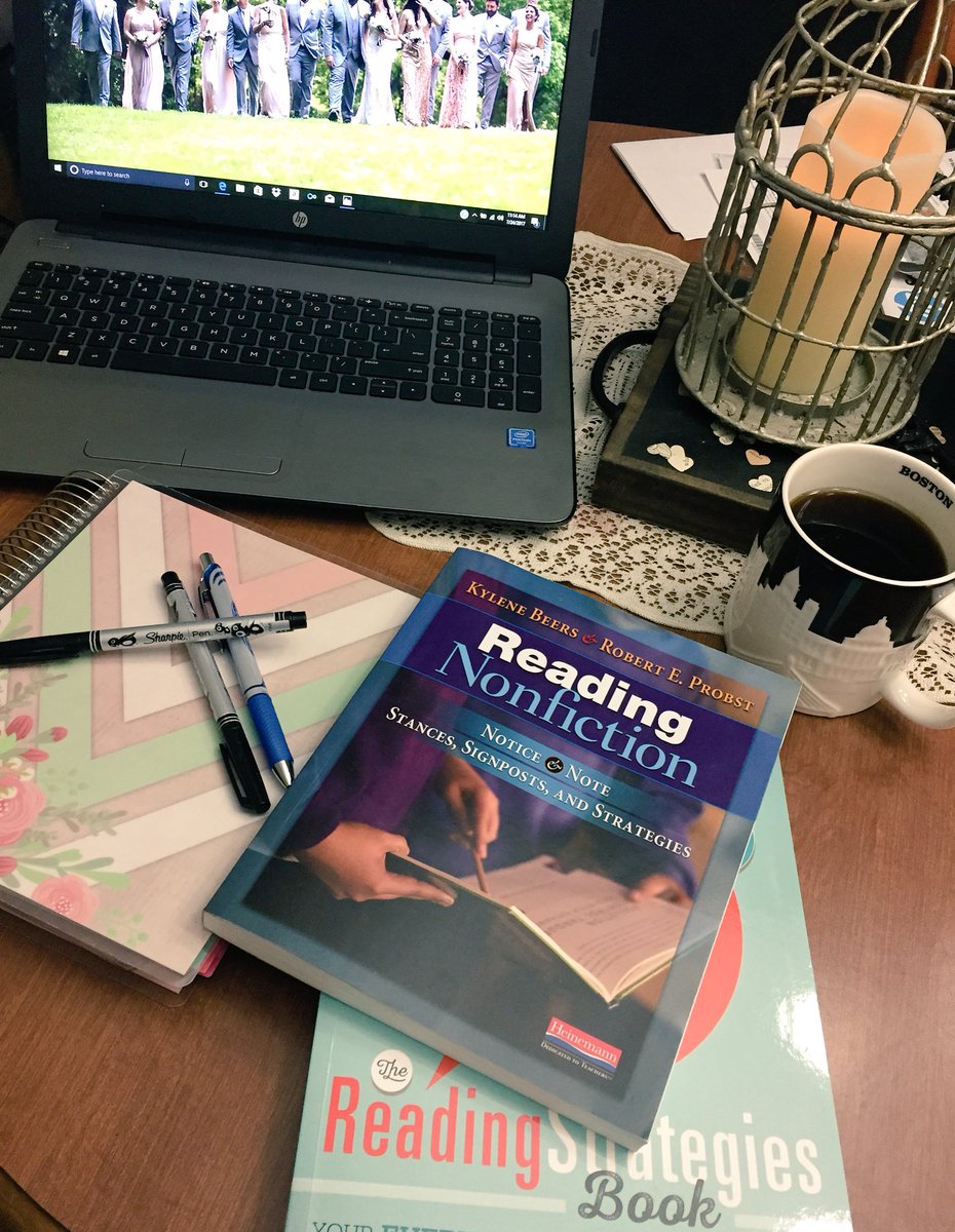 mrsimhulse's tweet photo. Last week of summer calls for a little refresher from two of my go to reading strategy books. #noteandnotice #thereadingstrategiesbook https://t.co/4x5KnoCPHT