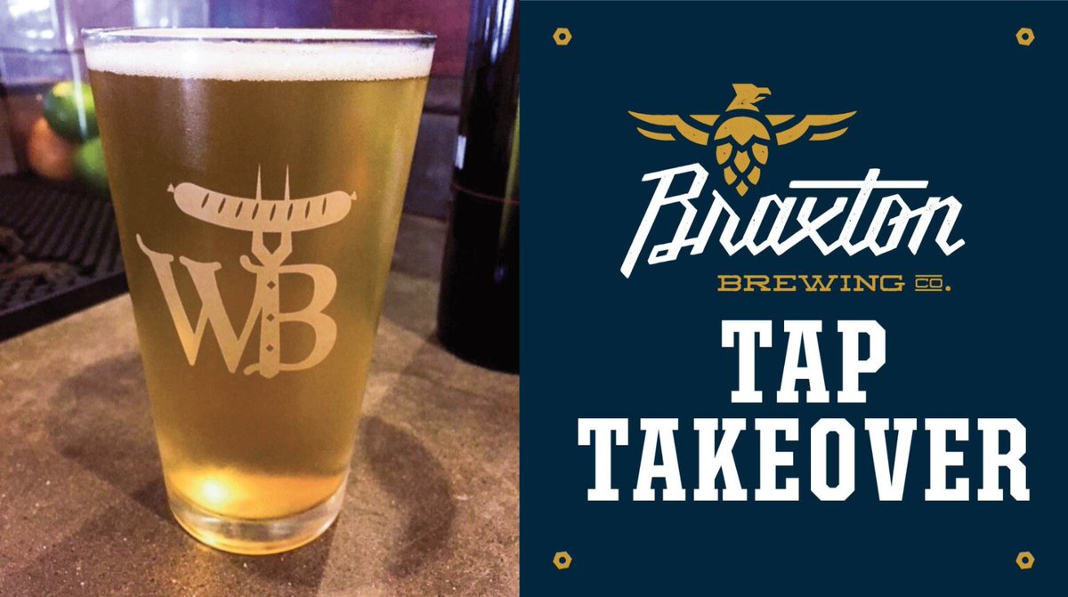 It’s the wurst…tap takeover. 4 Braxton Beers + <a href="/BraxtonLabs/">Braxton Labs</a> Cucumber Wit at <a href="/wurstbarinthesq/">Formerly Wurst Bar</a> tonight! facebook.com/events/1069693…