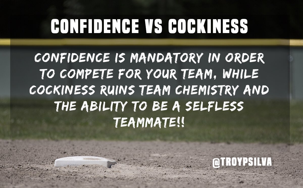 TroyPSilva's tweet photo. Confidence is a necessity
———————————
Cockiness is annoying

Don't cross that line!!! https://t.co/NAdqAMYA72