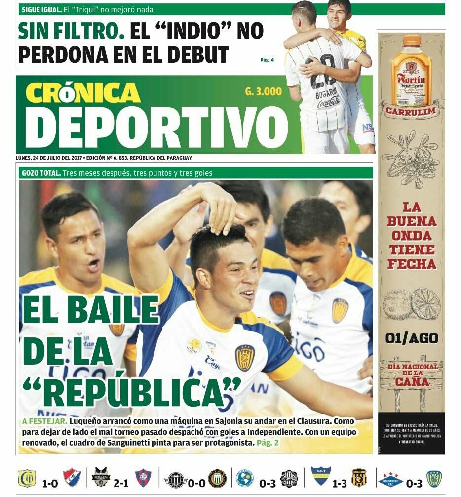 NoEsUnDiaCualqu's tweet photo. Tapa y Deportivo #CronicaPY 24-Jul-17
■¡Se Tiró de más de 70 metros!
■El Baile de la "República". https://t.co/REcuO2uu5m