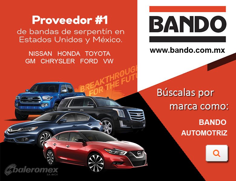 Baleromex's tweet photo. BANDO Automotriz la banda más vendida a armadoras automotrices ahora disponible al mercado mexicano.  #Bandas #RefaccionesAutomotrices https://t.co/vTS0WxXaAC