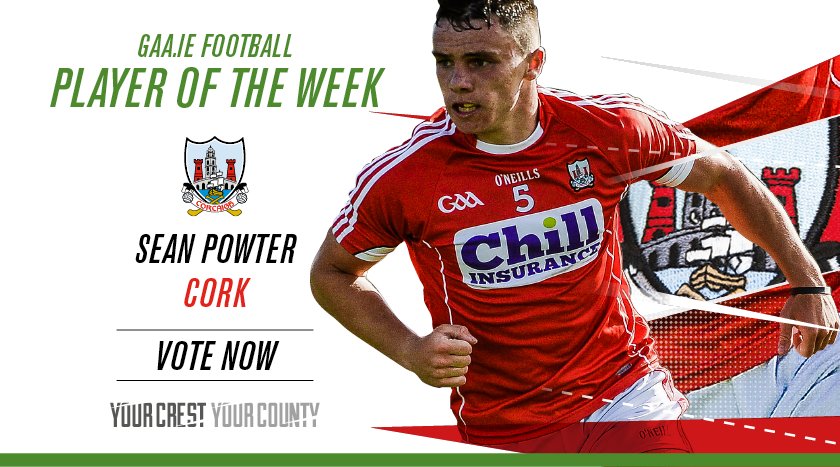 RT to vote <a href="/OfficialCorkGAA/">Cork GAA</a> &amp; <a href="/DOUGLASGAA/">DOUGLAS GAA</a>'s Sean Powter to be the latest GAA.ie Football Player of the Week! #GAA