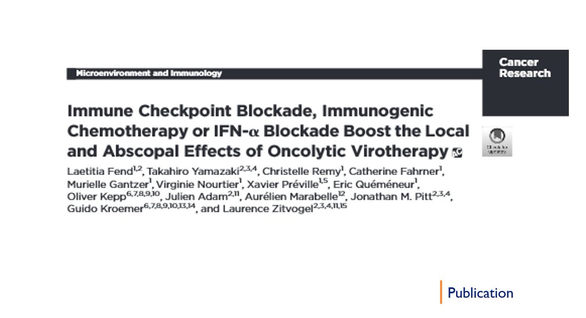New publication in Cancer Research. Local and absocopal effects demonstrated with new generation of #OncolyticVirus. ow.ly/vpBB30dRXgB