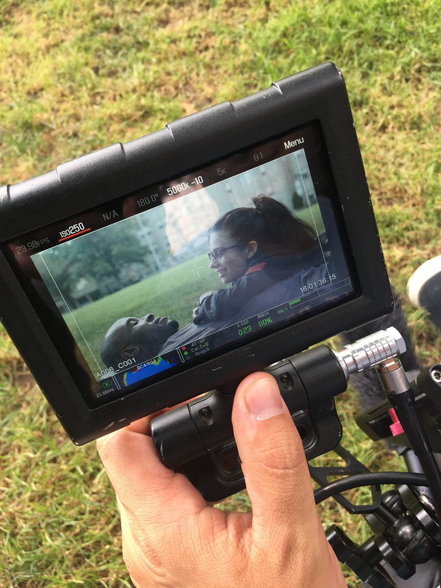 OhABIT's tweet photo. BTS: Filming characters Morgan (@angeliczambrana) &amp; Michael. #JittersFilm [🎥: @eythanmaidhof] https://t.co/p6xIUfuGol