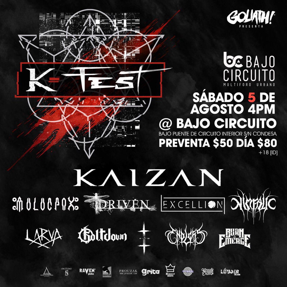 kaizanband's tweet photo. #KTeam. Recuerden que tenemos una cita en @Elbajocircuito el 5 de agosto para el #KFEST. #goliathpresenta https://t.co/yO9X8ZECAt