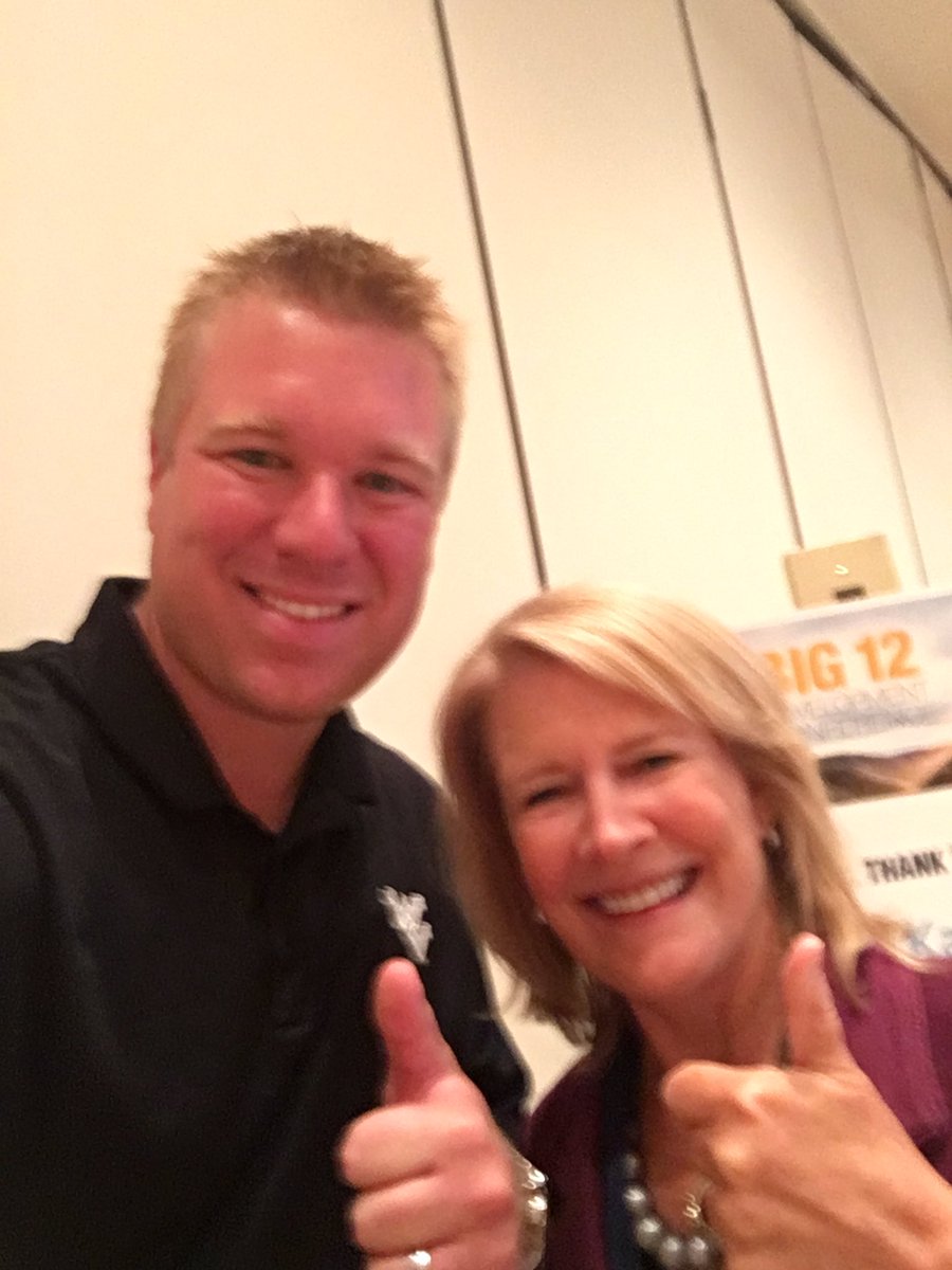 GailPerrync's tweet photo. With @kmillionaire at the Big 12 Conference @WestVirginiaU. He's the reason I'm here today giving a keynote - thanks, Kevin! https://t.co/4sDSmE2DH7