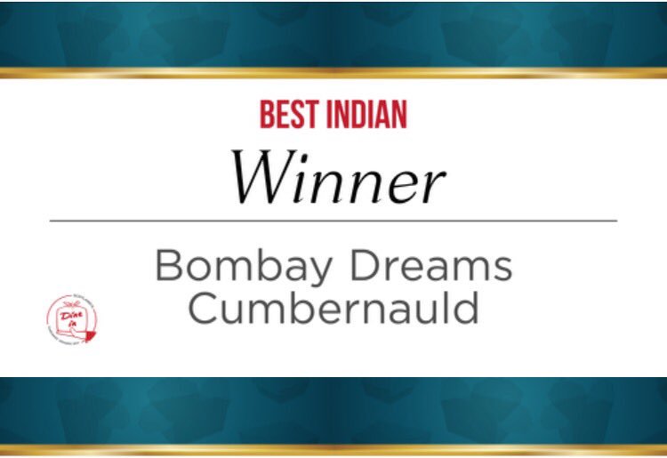 dineinawards's tweet photo. And the Winner is .:. Best Indian : Bombay Dreams ! Congratulations 🎉#dinein https://t.co/tBN27AUia1
