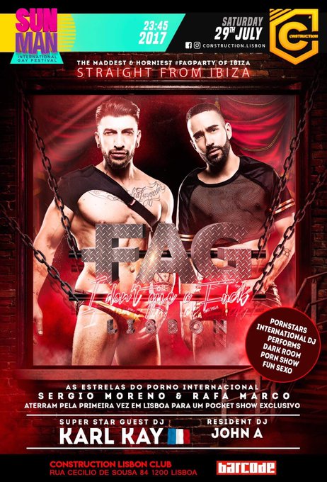 29/7 @IdontgiveaFAG.. International Gay Festival #SUNMEN !!! Starring the PornStars @SergioMorenoX and