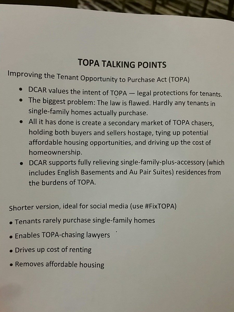 dcarealtors's tweet photo. DCAR is here at #REALTORFest giving an update on TOPA. Let's all work together to #FixTOPA! #REALTORFest2017 https://t.co/w6uJZ28YMi