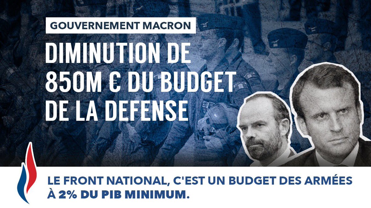 Nous sommes #LaSeuleOpposition à #Macron et à sa décision inadmissible de saccager nos Armées ! #deVilliers #BudgetDéfense