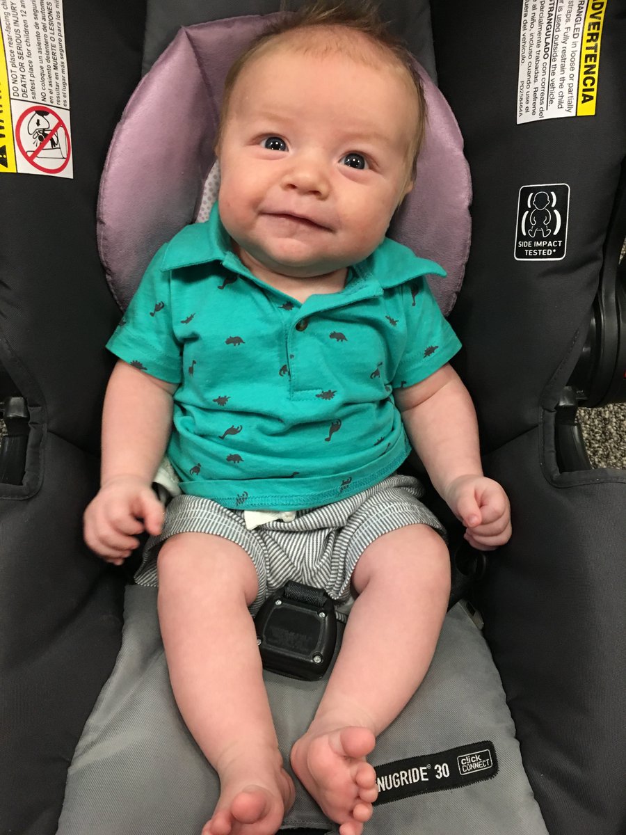 In case y'all were wondering, he's still cute. 7 weeks tomorrow and weighing ~4.5 lbs heavier than at birth, and 3" longer. #HankTheTank