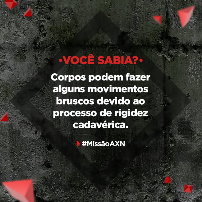 MissaoAXN's tweet photo. Se no meio de uma #MissãoAXN você achar que o corpo se mexeu, pode não ser só impressão. Mas não se assuste, isso é um processo normal. https://t.co/39M62ShwkT
