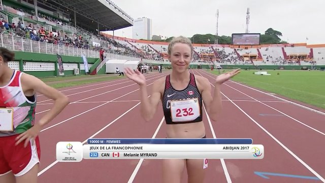 Let’s go <a href="/melmyrand/">Melanie Myrand</a>!!! @CIJFjeux 10,000-metre final.