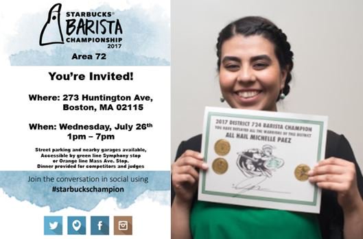 Only 2 days! Cheer on Michelle from Longwood Ave/D724! Whether its 1 customer or a barista championship judge, Michelle gives it her all!