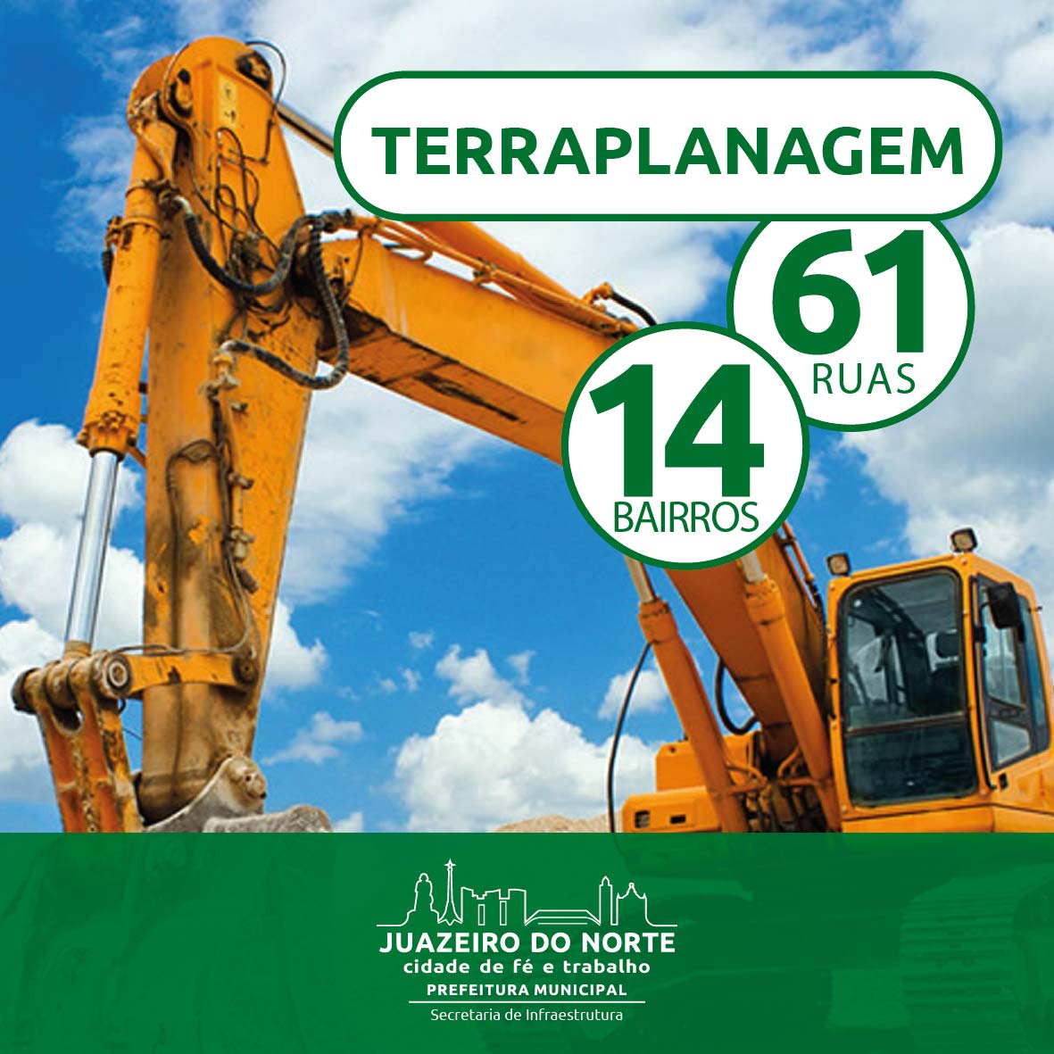 prefjuazeiro's tweet photo. Em seis meses de gestão, 61 ruas são contempladas com serviço de terraplanagem em Juazeiro do Norte. Confira: https://t.co/MNVAVHDjX1 https://t.co/2Qg3zOq564